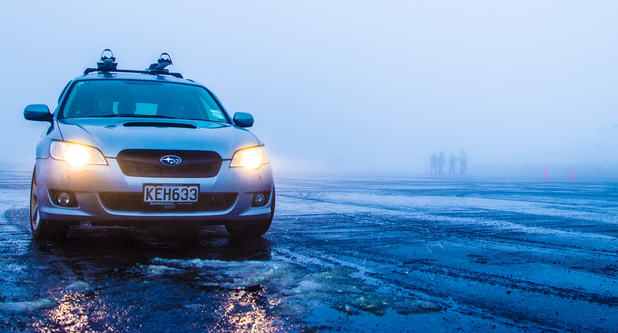 Subaru owners at Subaru Top Weekend driving into the carpark with All-Wheel Drive.