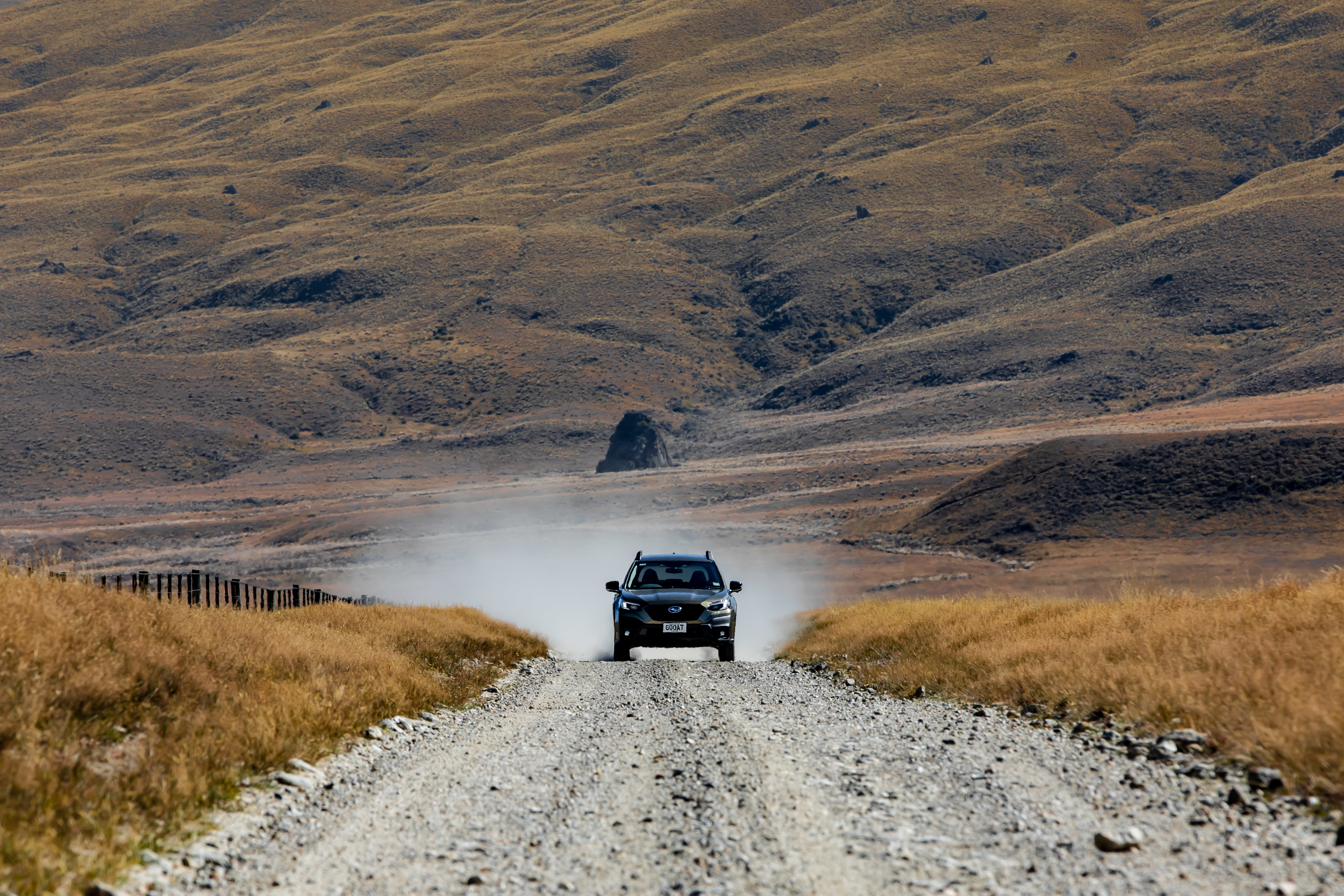 It can get dusty driving on gravel, so make sure you shut your windows and recirculate the air.