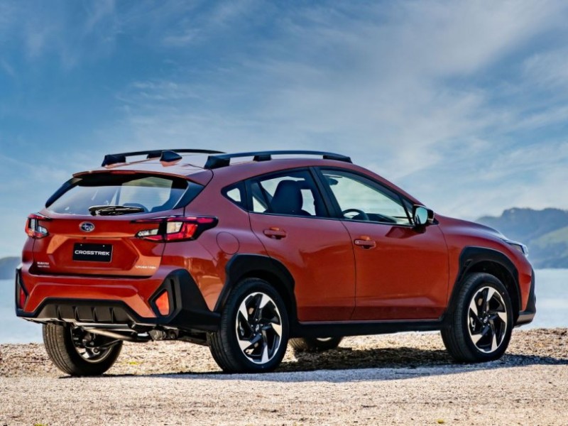 The 2024 Crosstrek in sun blaze pearl