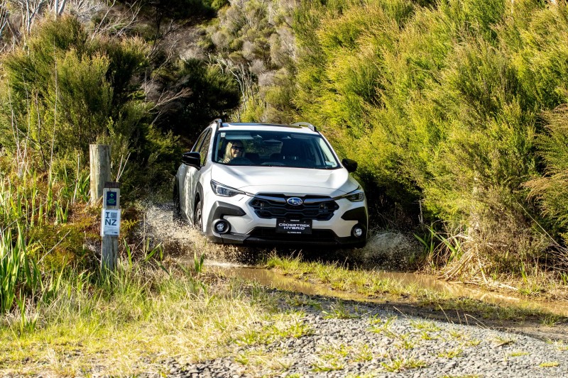 Crosstrek e-Boxer Hybrid driving on gravel