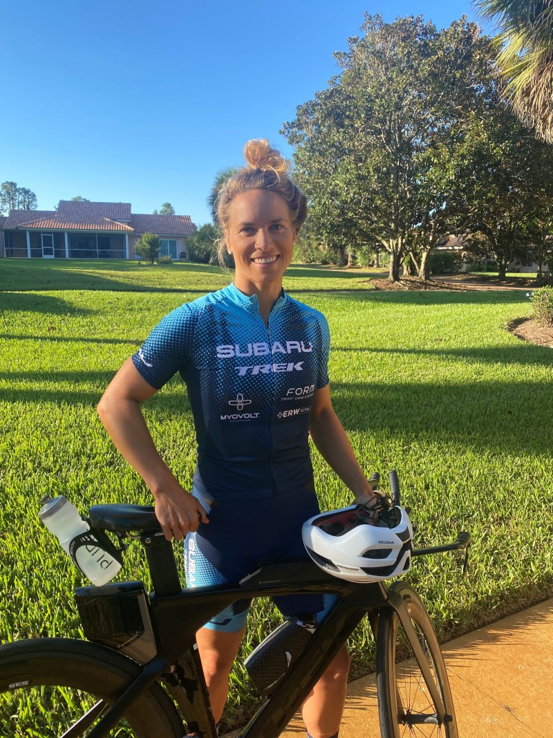 Hannah Wells on a training ride in Florida