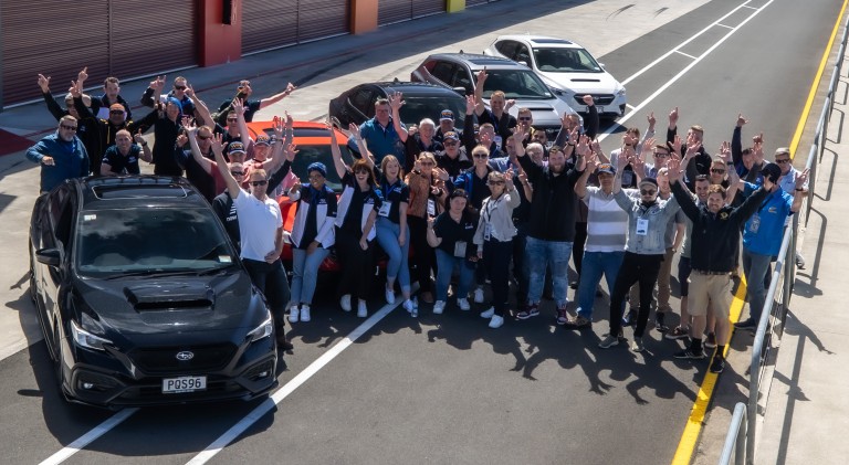 Authorised Subaru Centres’ Parts and Service Managers with Subaru New Zealand staff.