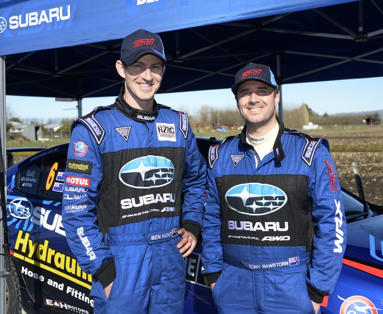 Subaru of New Zealand Brand Ambassador Ben Hunt and co-driver Tony Rawstorn (right) are aiming for a strong finish in their Subaru WRX STi at this Saturday’s Mahindra Gold Rush Rally of Coromandel. PHOTO CREDIT: GEOFF RIDDER