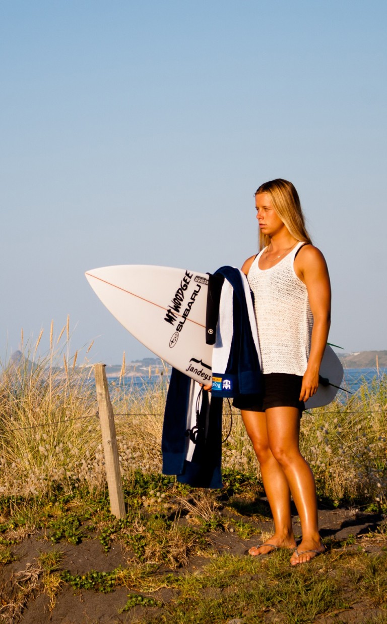 Subaru of New Zealand’s Brand Ambassador Paige Hareb.  Photo credit Paul Brunskill - Surf2Surf 