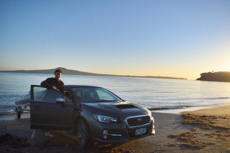  Subaru ambassador Art Green enjoys the versatility of the Subaru Levorg, which can drop a boat off at the beach before work, deliver him to business meetings in the city during the day and then over the Waitakere Ranges for a trail run in the evening. 