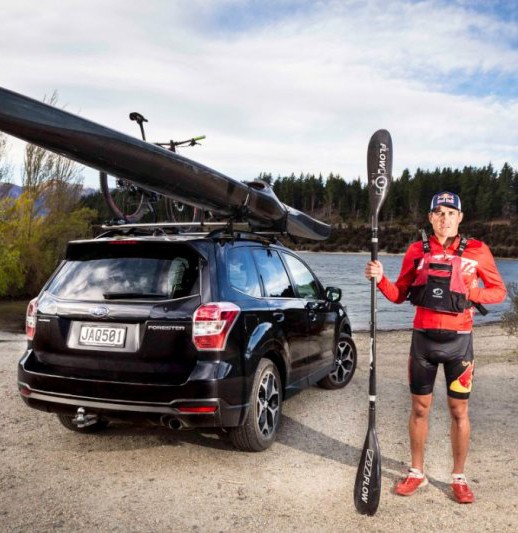 Multisport champion Braden Currie enjoys the space the Subaru Forester offers and the durable SUV’s ability to transport all the tools of his trade. PHOTO: BEN READ PHOTOGRPAHY