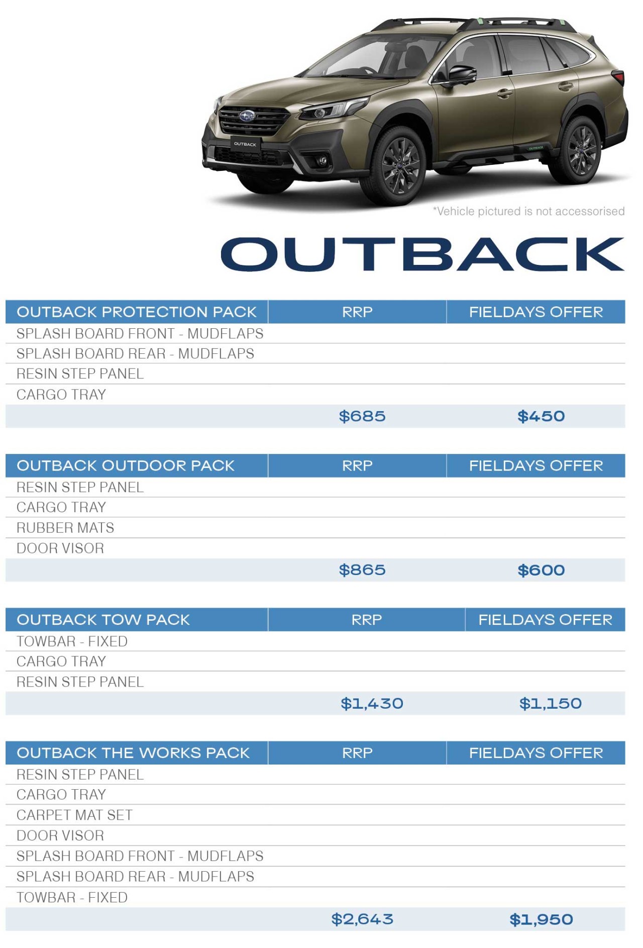 Outback Fieldays Accessory Pack