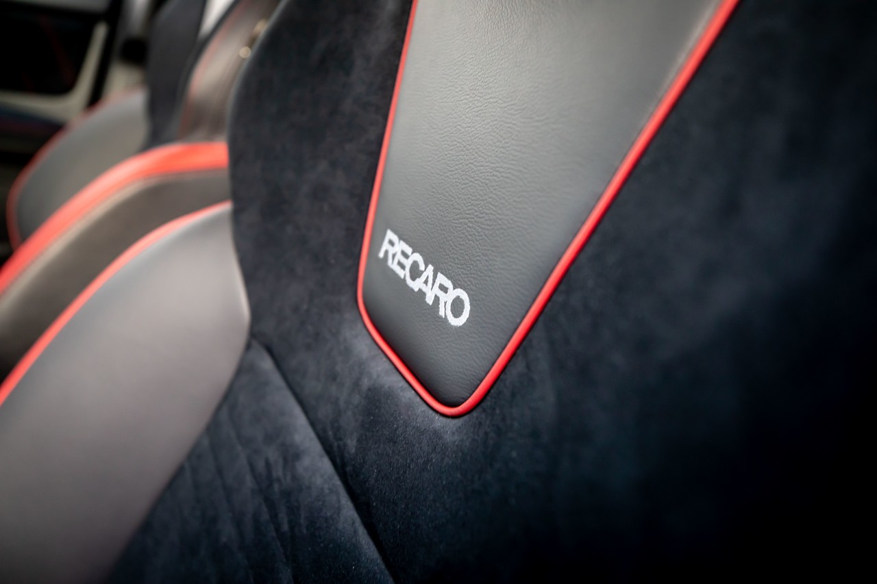 The Subaru SAIGO WRX features Recaro seats.