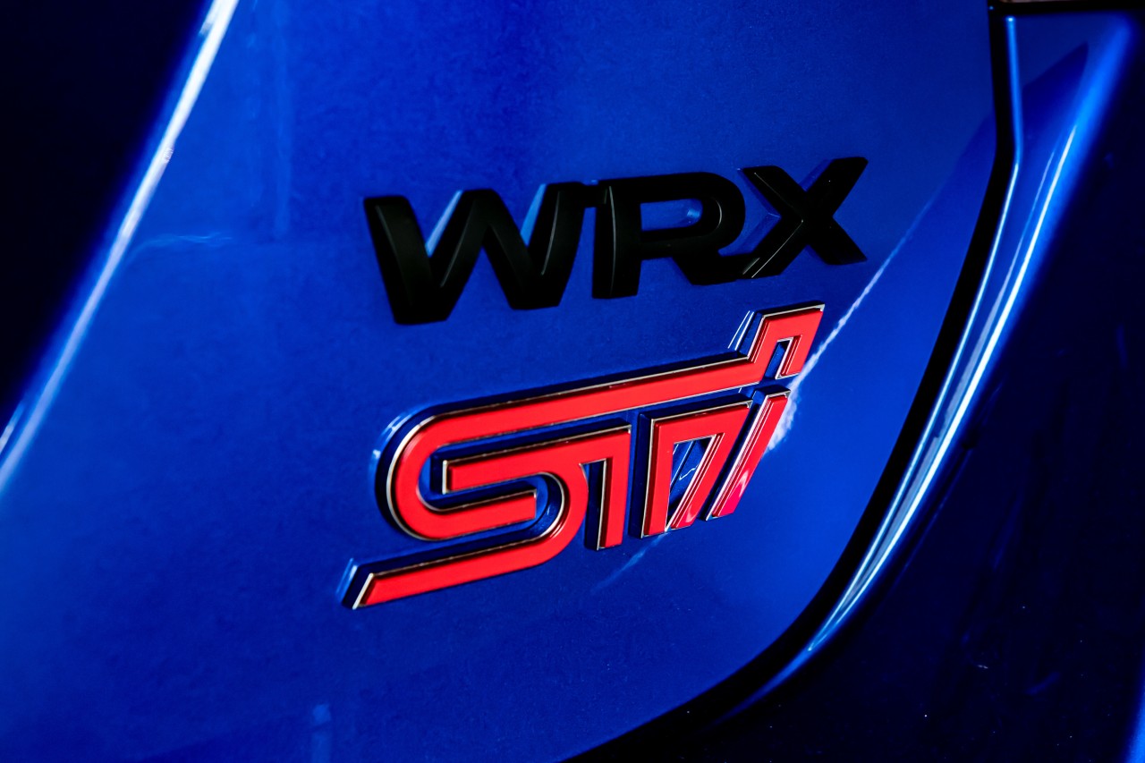 The limited edition 2021 Subaru Saigo WRX STI has black exterior badging.