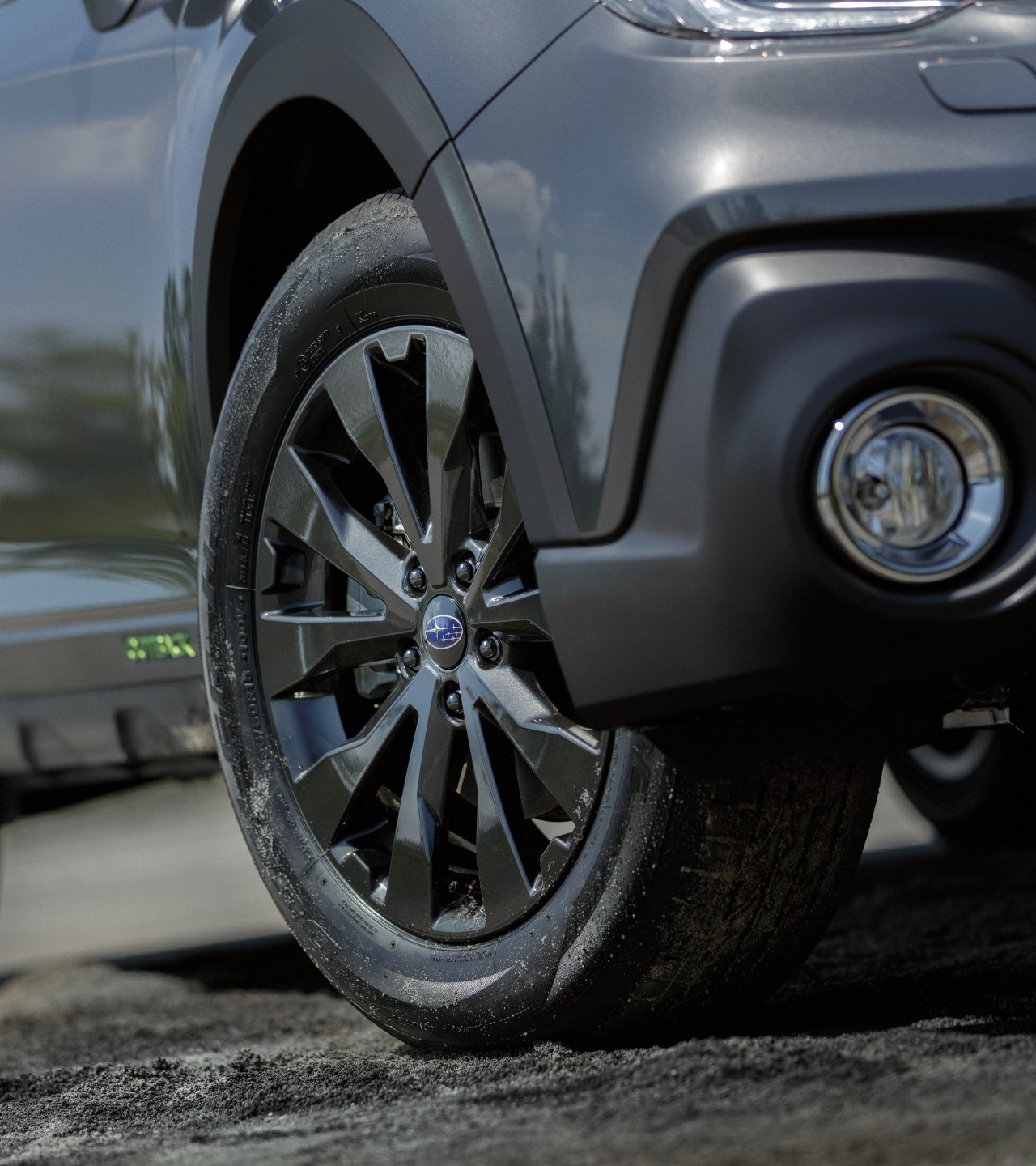 The Subaru Outback X  looks sharp with black 18” alloy wheels.