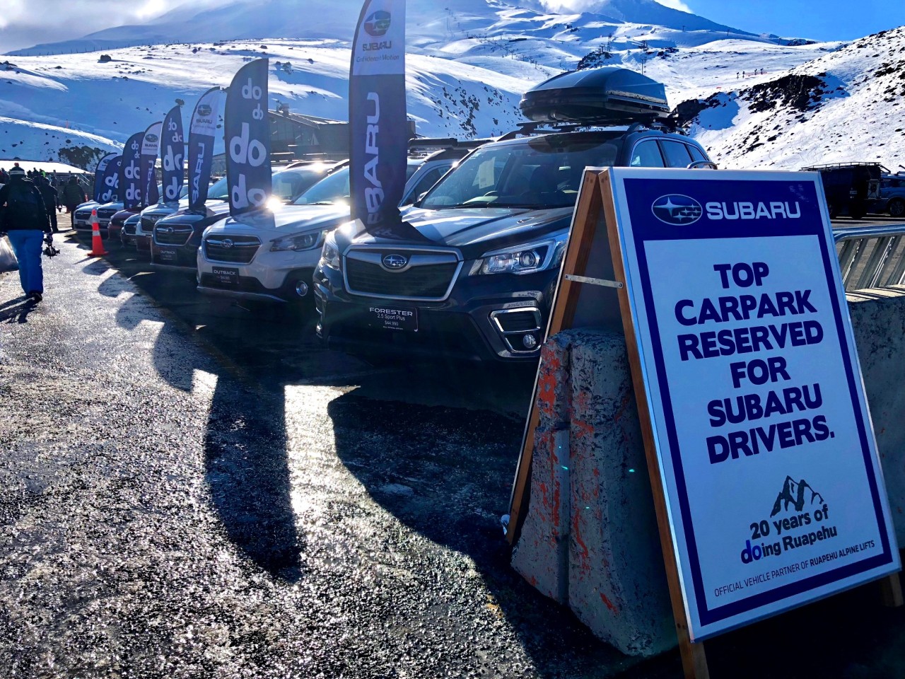 Subaru vehicles on display at the annual Subaru Top Weekend event.