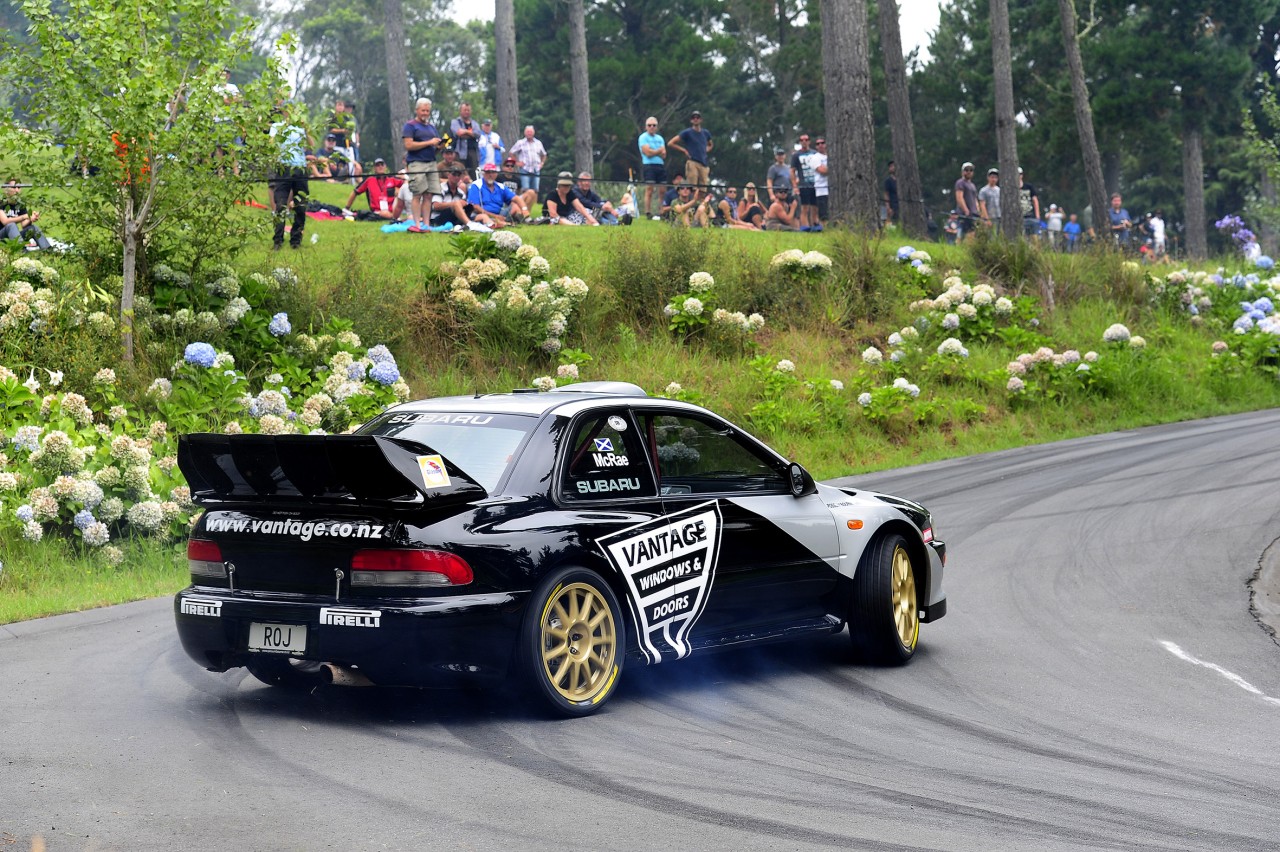 Alister McRae pilots the Vantage Motorsport Subaru to second place in the 2016 Leadfoot Festival. PHOTO: GEOFF RIDDER