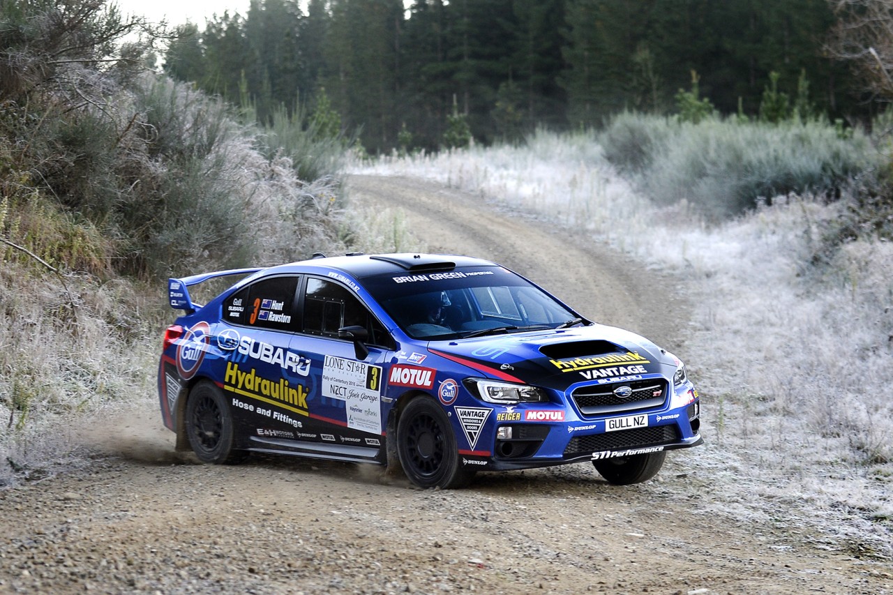 After showing good speed, Ben Hunt and co-driver Tony Rawstorn punctured the radiator in their Subaru WRX STi, forcing them to withdraw from the Joe’s Garage/Lone Star Rally Canterbury today. PHOTO CREDIT: GEOFF RIDDER