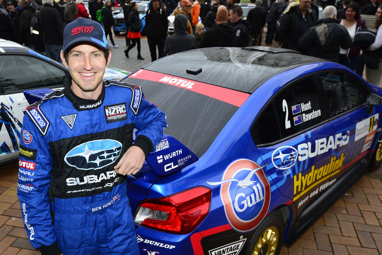 Ben Hunt with his Subaru WRX STi. PHOTO: GEOFF RIDDER