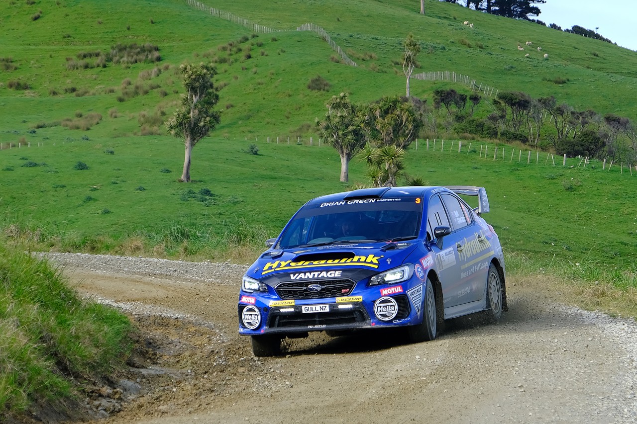 Ben Hunt and co-driver Tony Rawstorn storm through the Hyundai NZ Raglan Rally of the Coast to second place in the event and runner-up overall for the Driver's Championship this season. PHOTO: GEOFF RIDDER.