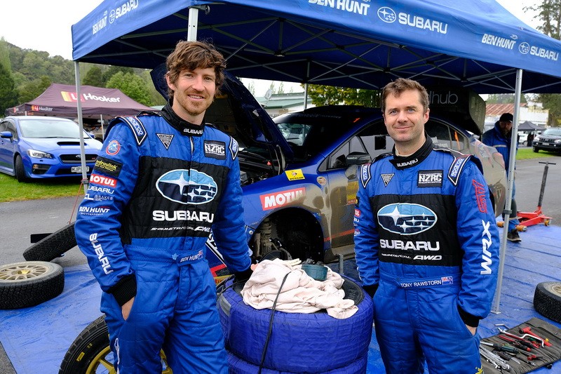 Behind every great driver...there is a great co-driver and Tony Rawstorn (left) has done an impeccable job helping Ben Hunt to winning the 2019 New Zealand Rally Championship driver's title. PHOTO: GEOFF RIDDER.