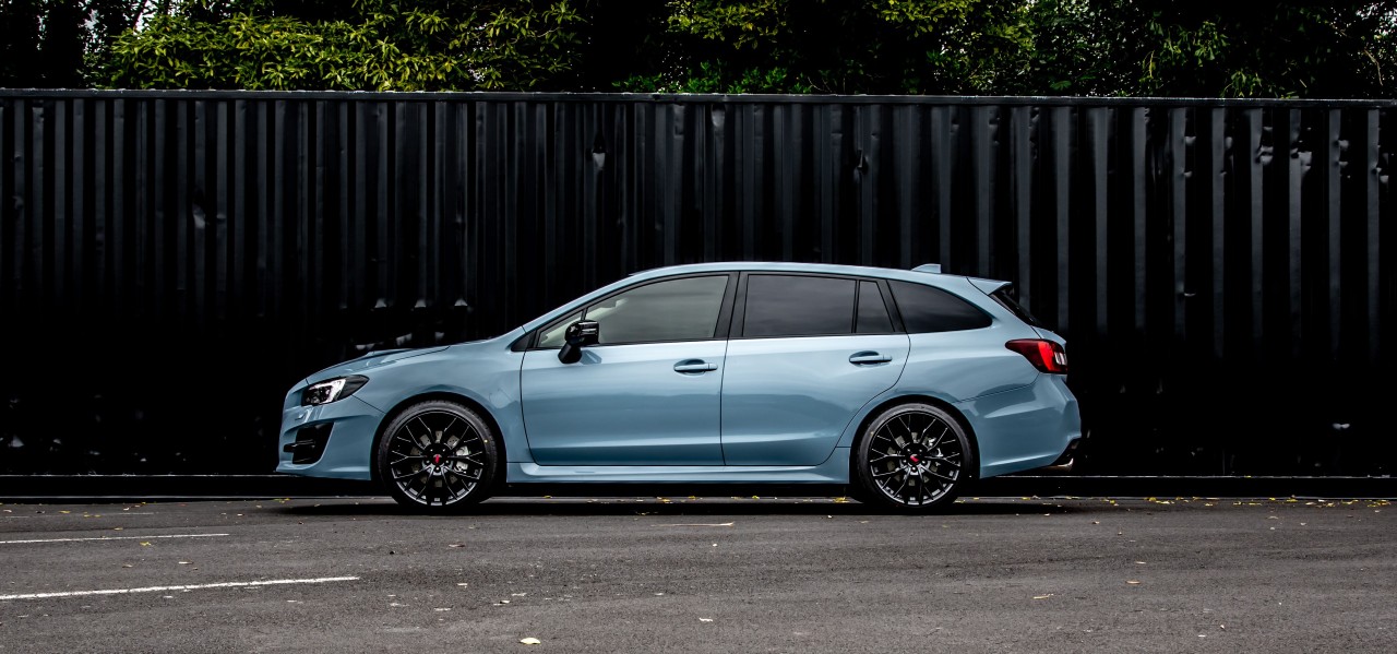 The 2020 Subaru Levorg with STI wheels and blacked out features