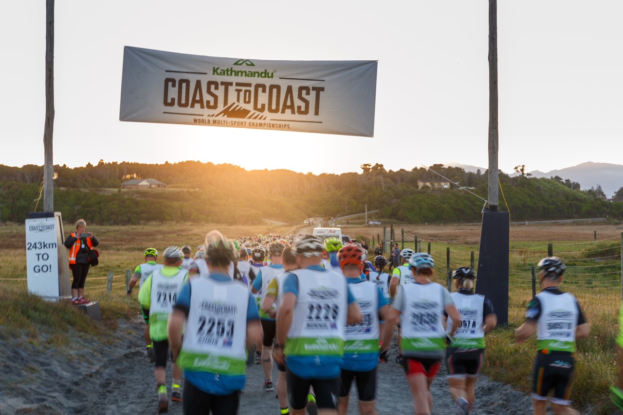 Kathmandu Coast to Coast competitors begin their 243km journey from the West Coast to the East Coast of the South Island. 