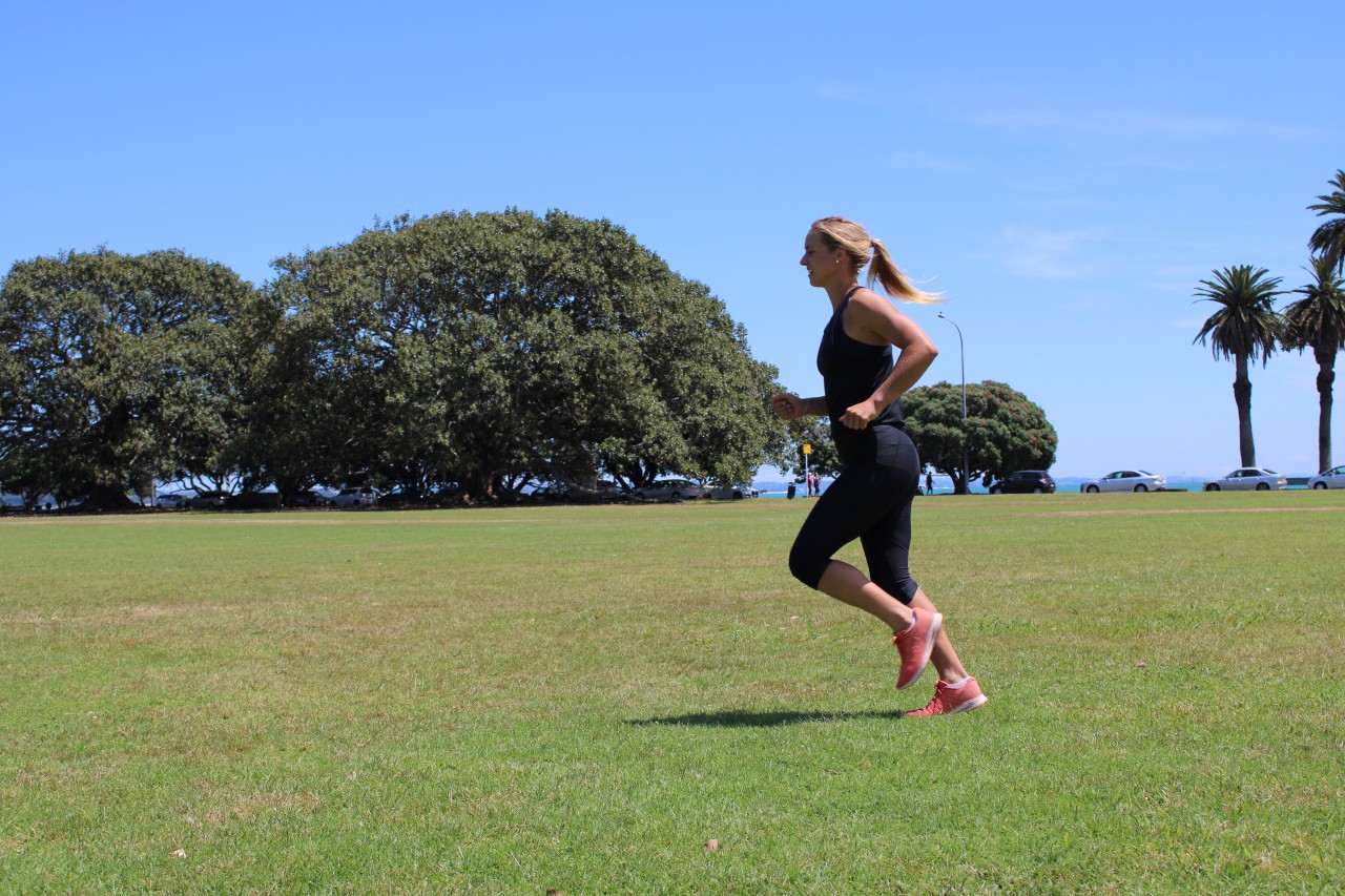 Subaru brand ambassador Hannah Wells running for the Subaru training programme.