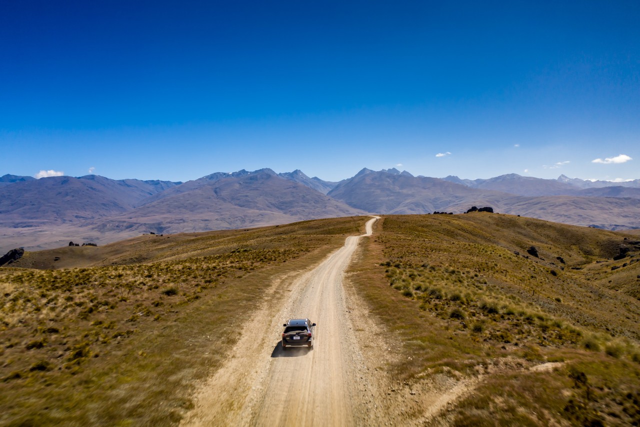 Look at the road ahead when you are driving on gravel to be aware of changes to the road.