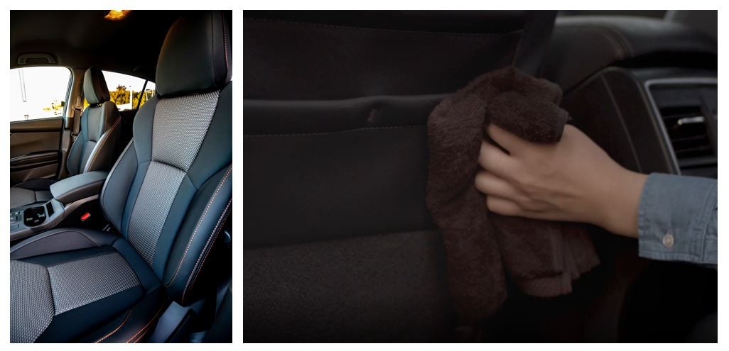 Subaru car cleaning hack: use a damp cloth to wipe the interior