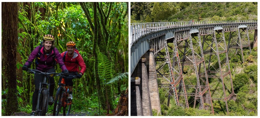 The old coach road trail goes via Hapuawhenua viaduct