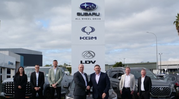  Present at the Inchcape and UDC Finance partnership announcement are (left to right) Claire Dalton (LDV National Sales Manager), Wayne McClennan (Subaru National Sales Manager), Grey Lynskey (National Distribution Manager – UDC), Andrew Brough (General Manager-Dealer  - UDC), Jerry Delaney (Head of Distribution – Inchcape NZ), Nick Proctor (Sales Manager – UDC) and Bevan Dale (KGM National Sales Manager).