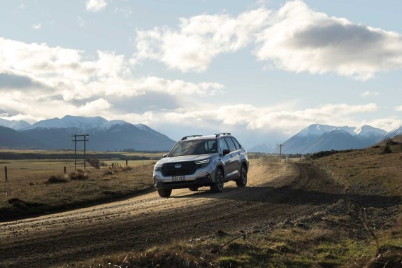 Forester AWD Hybrid on dirt road