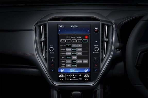 Drive mode select WRX screen