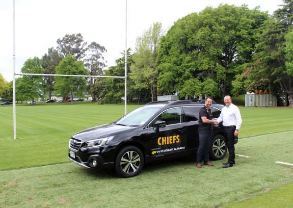 Winger Subaru's Hamilton dealership has become the official vehicle supplier for the Chiefs Rugby Club. 