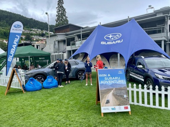 The Subaru display included an Outback and the new all-electric Solterra model.